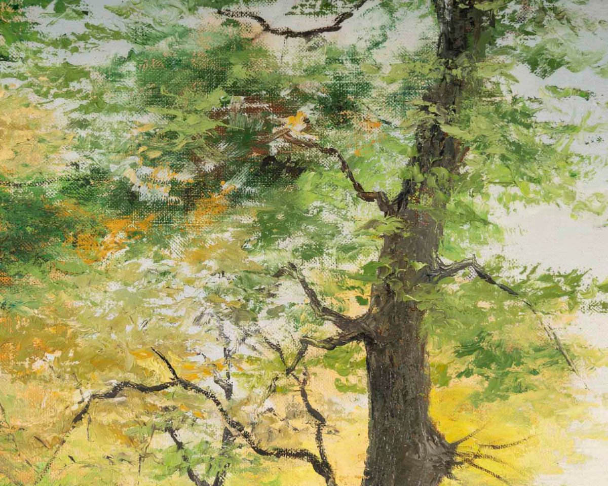 Paire de paysages animés – Huiles sur toile signées J. L’Huillier, XIXe siècle -photo-4