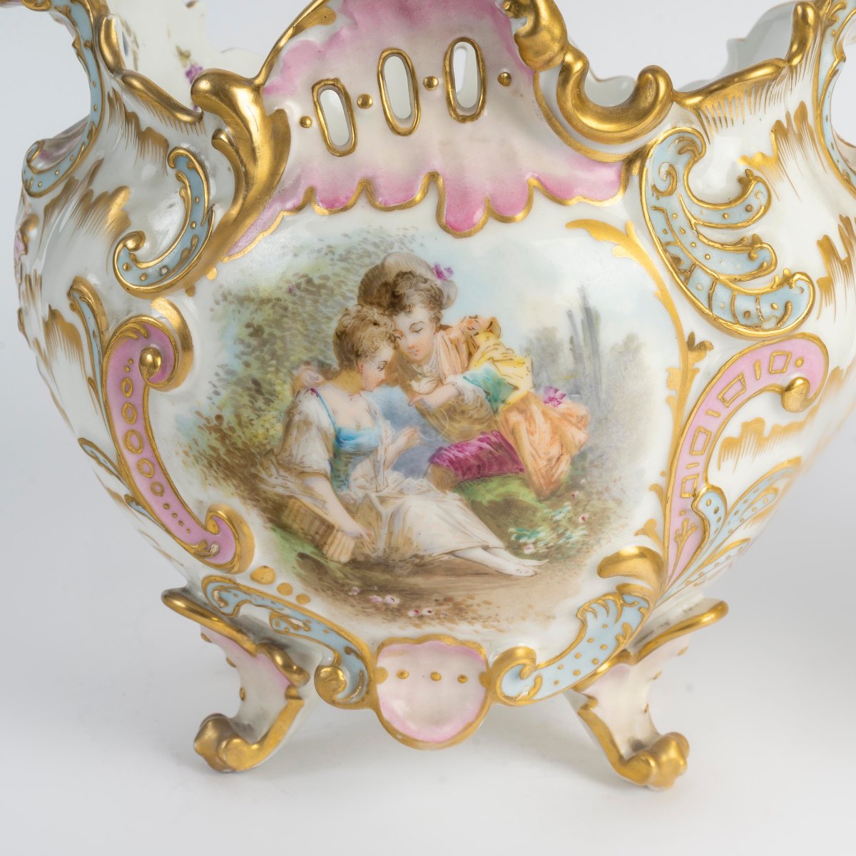Cache-pots, pair en porcelaine de Paris, époque Napoléon III-photo-6