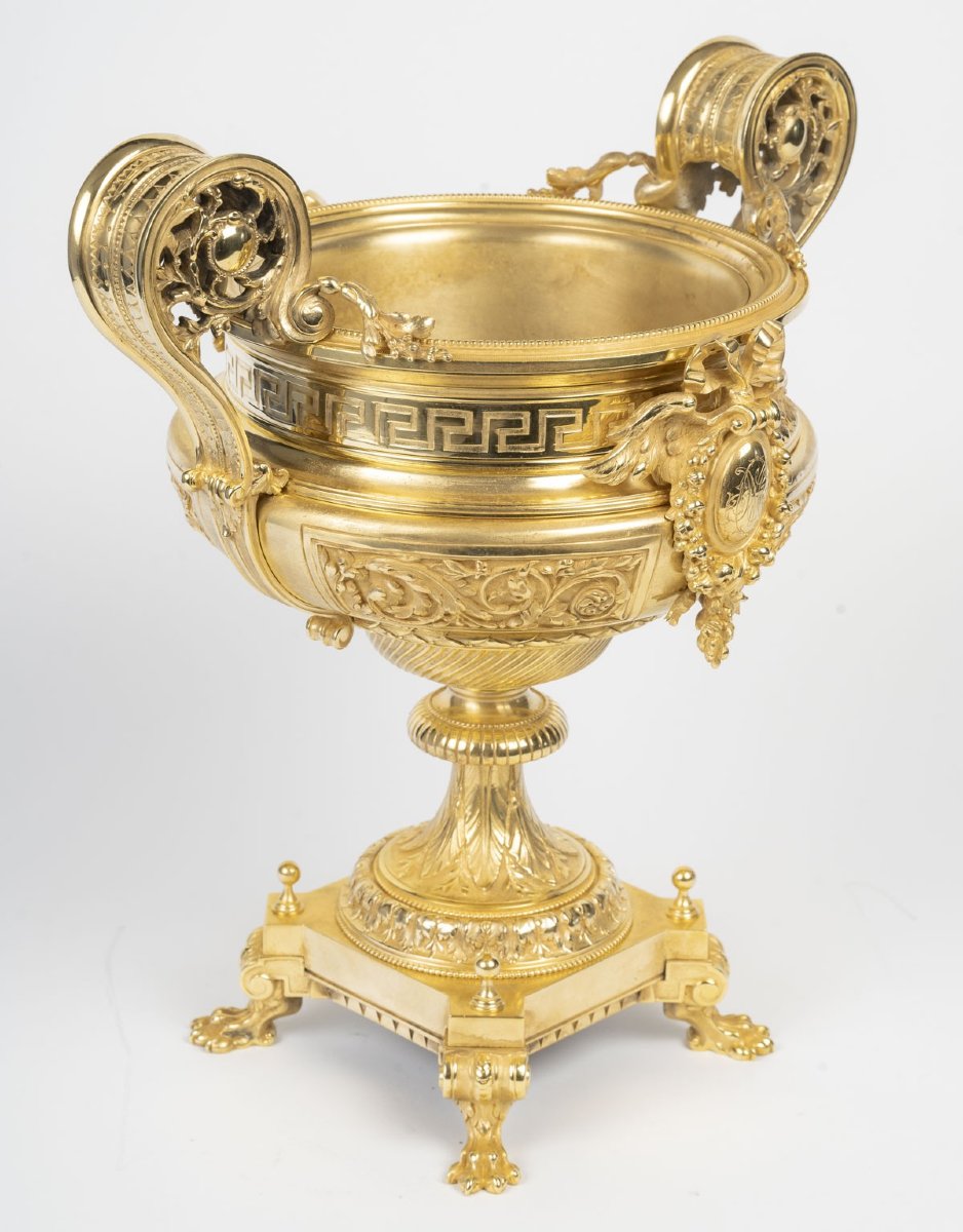 Gilt Bronze Bowl - Napoleon III Period, Louis XVI Style-photo-2