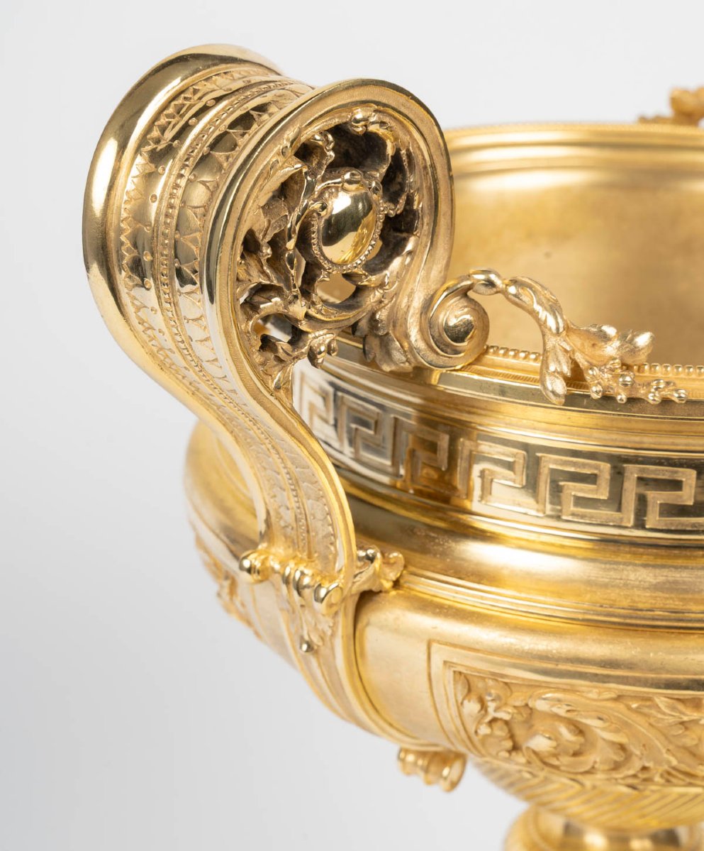 Gilt Bronze Bowl - Napoleon III Period, Louis XVI Style-photo-4