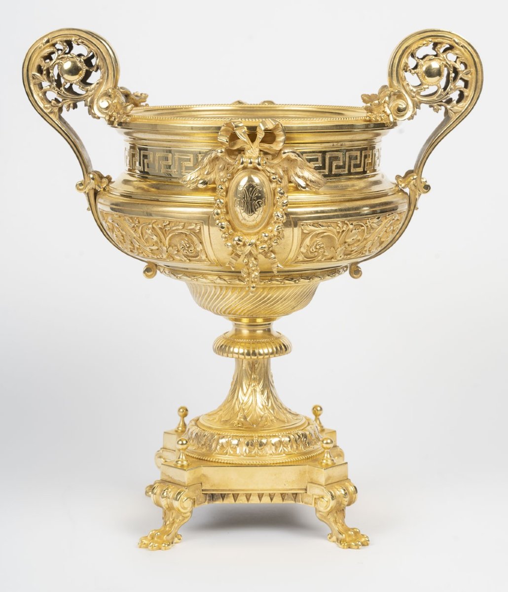 Gilt Bronze Bowl - Napoleon III Period, Louis XVI Style-photo-1