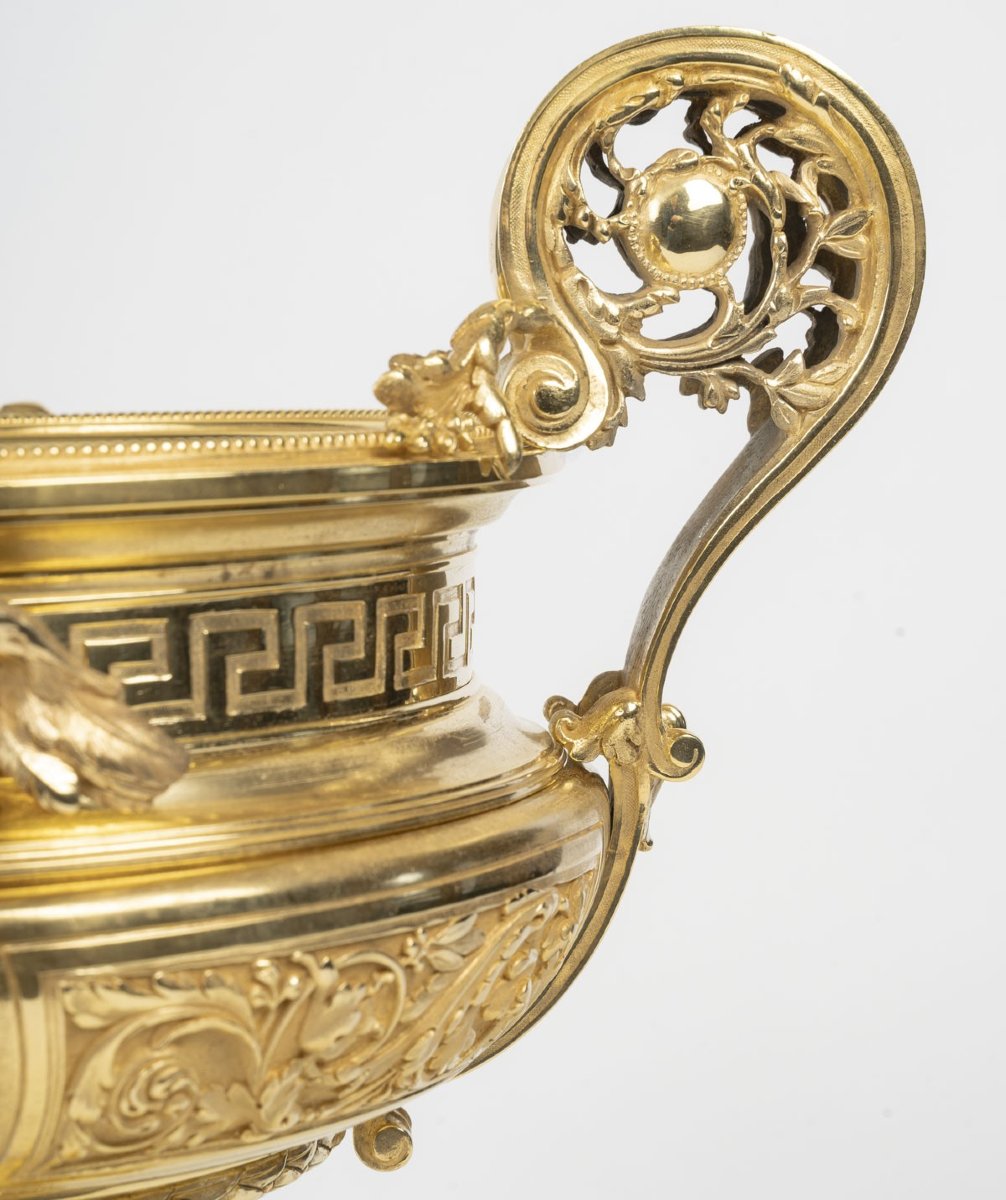Gilt Bronze Bowl - Napoleon III Period, Louis XVI Style-photo-3