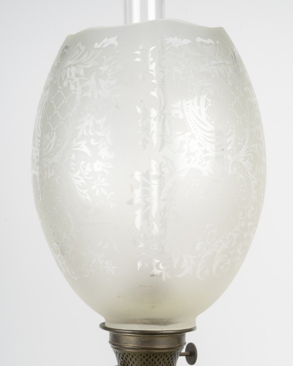 Paire de lampes en opaline peinte – fin XIXe siècle, goût orientaliste-photo-2