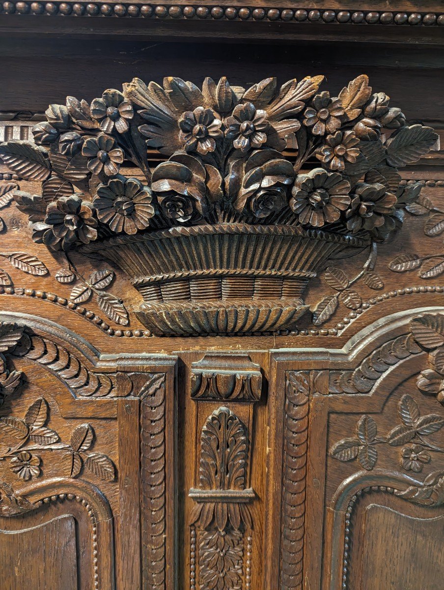 Armoire Normande De Mariage En Chêne-photo-3