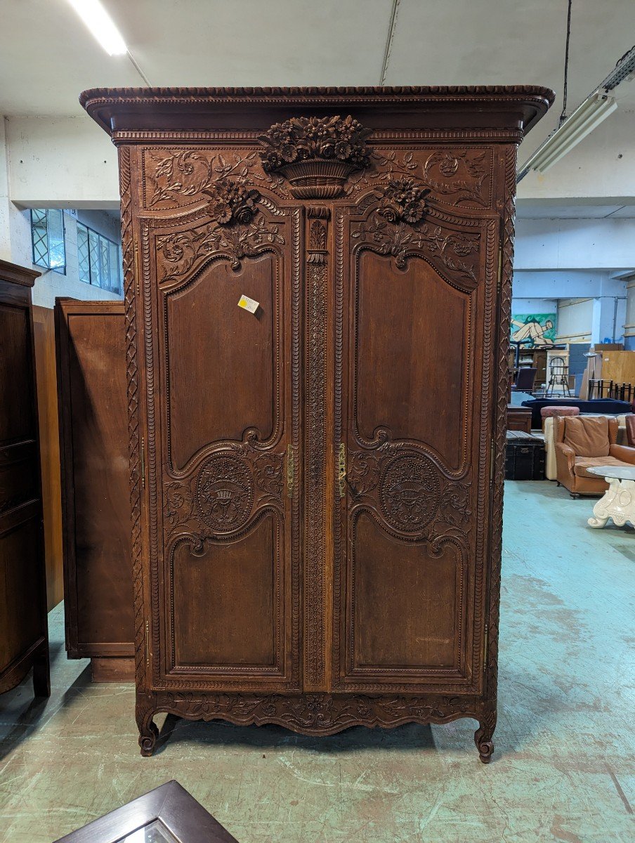 Armoire Normande De Mariage En Chêne-photo-6