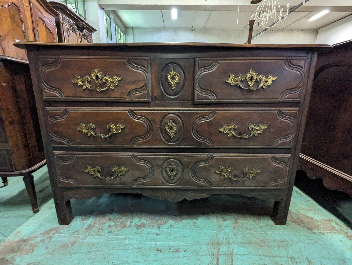 Louis XIV Period Commode In Walnut-photo-3