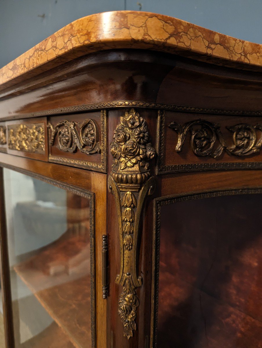 Napoleon III Style Showcase Mahogany Veneer-photo-3