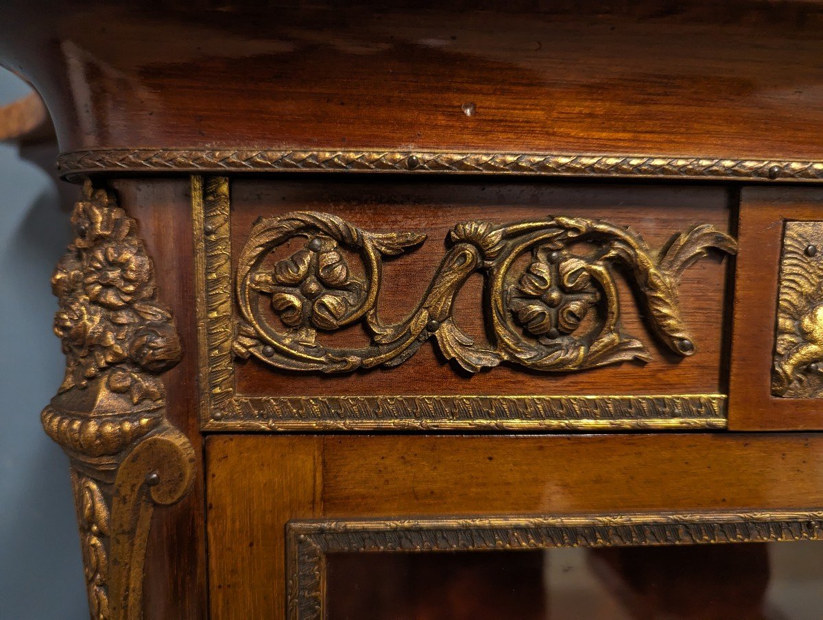Napoleon III Style Showcase Mahogany Veneer-photo-5