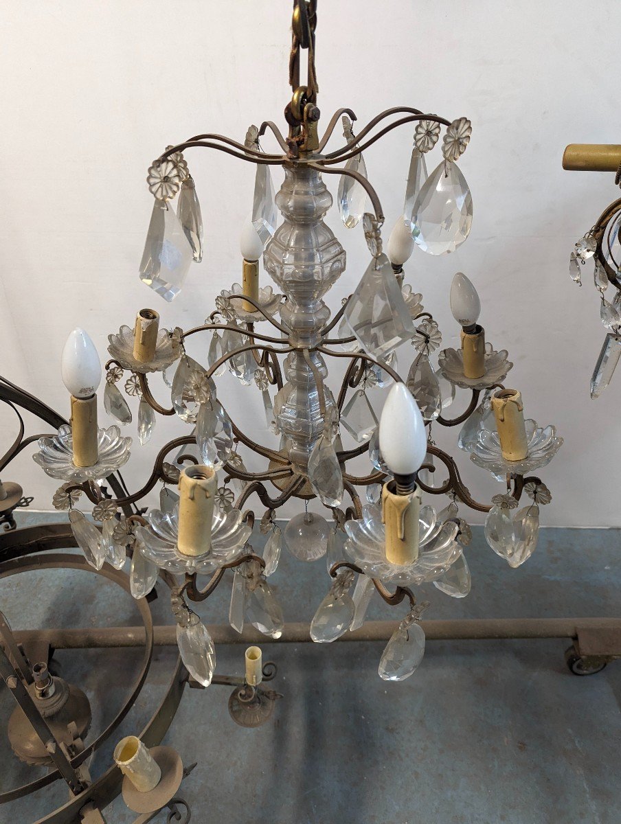 Cage Chandelier With Tassel And Crystal Shaft-photo-2