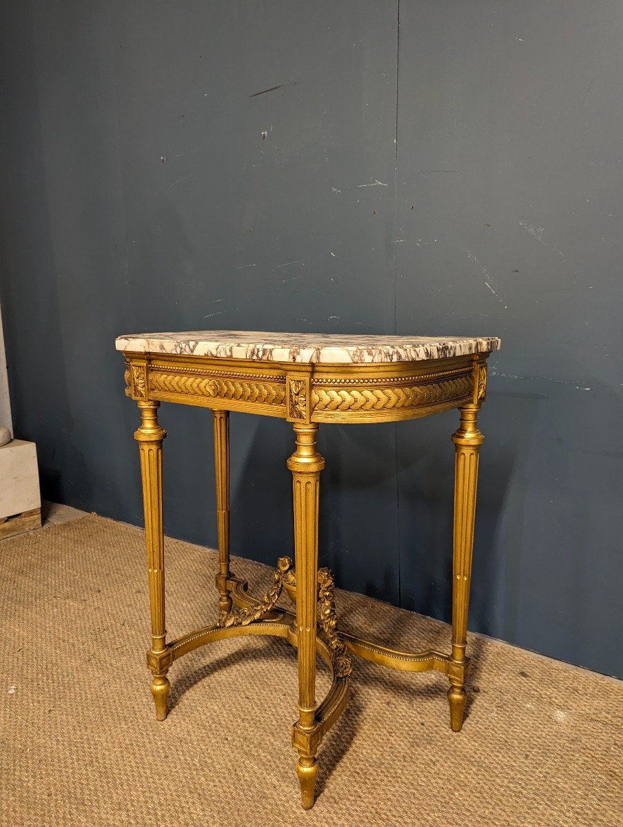 Console De Style Louis XVI En Bois Doré époque Napoléon III-photo-2