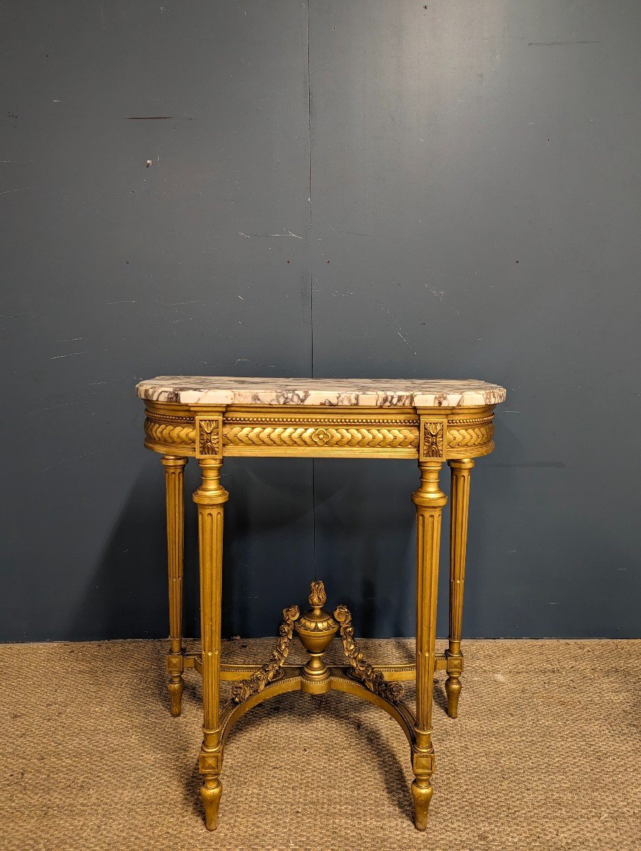 Console De Style Louis XVI En Bois Doré époque Napoléon III-photo-1