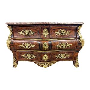 Commode Tombeau Régence En Marqueterie