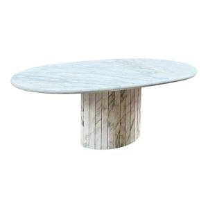Oval Carrara Marble Table