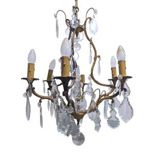 Chandelier With Crystal Tassel And Louis XV Style Dagger