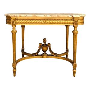 Table De Milieu De Style Louis XVI En Bois Doré époque Napoléon III