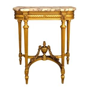 Louis XVI Style Console In Golden Wood Napoleon III Period