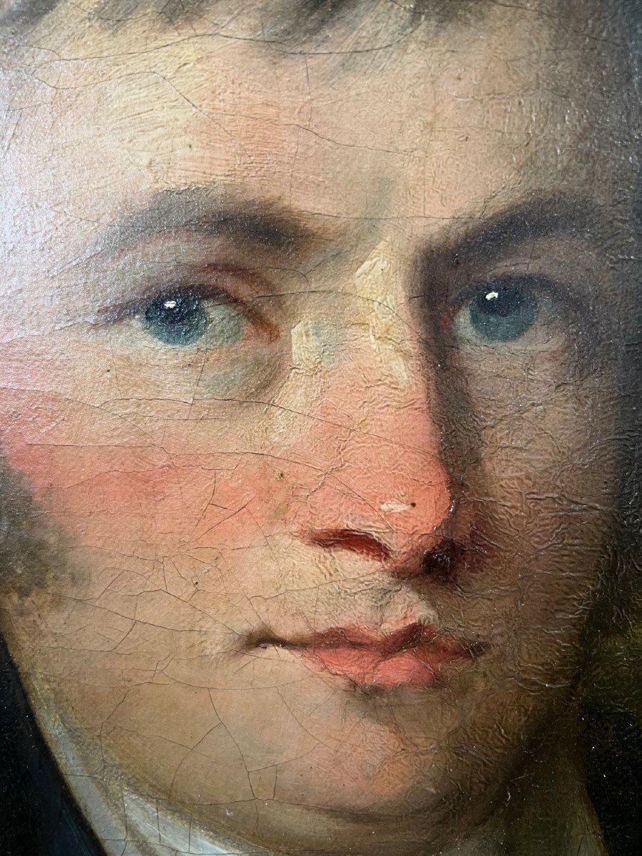 Ancien Portrait d'Un Gentilhomme De 1800-photo-4