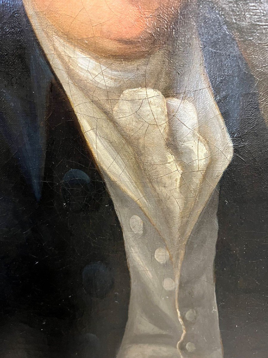 Ancien Portrait d'Un Gentilhomme De 1800-photo-1