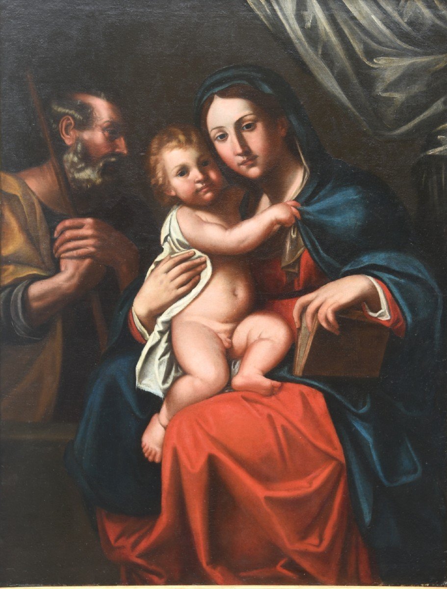 Ancient 17th Century Painting - Bolognese School-photo-1