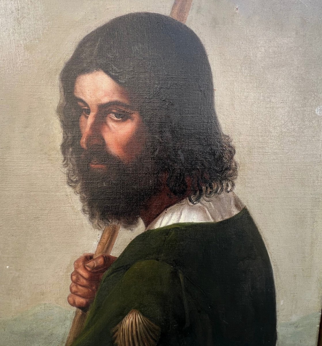 Antique 17th-century Spanish School Painting-photo-4