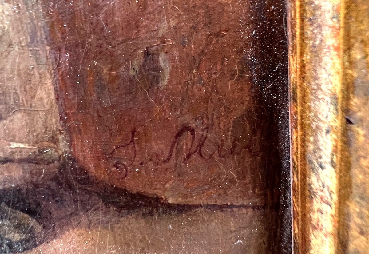 Antique 18th Century Flemish Painting-photo-3