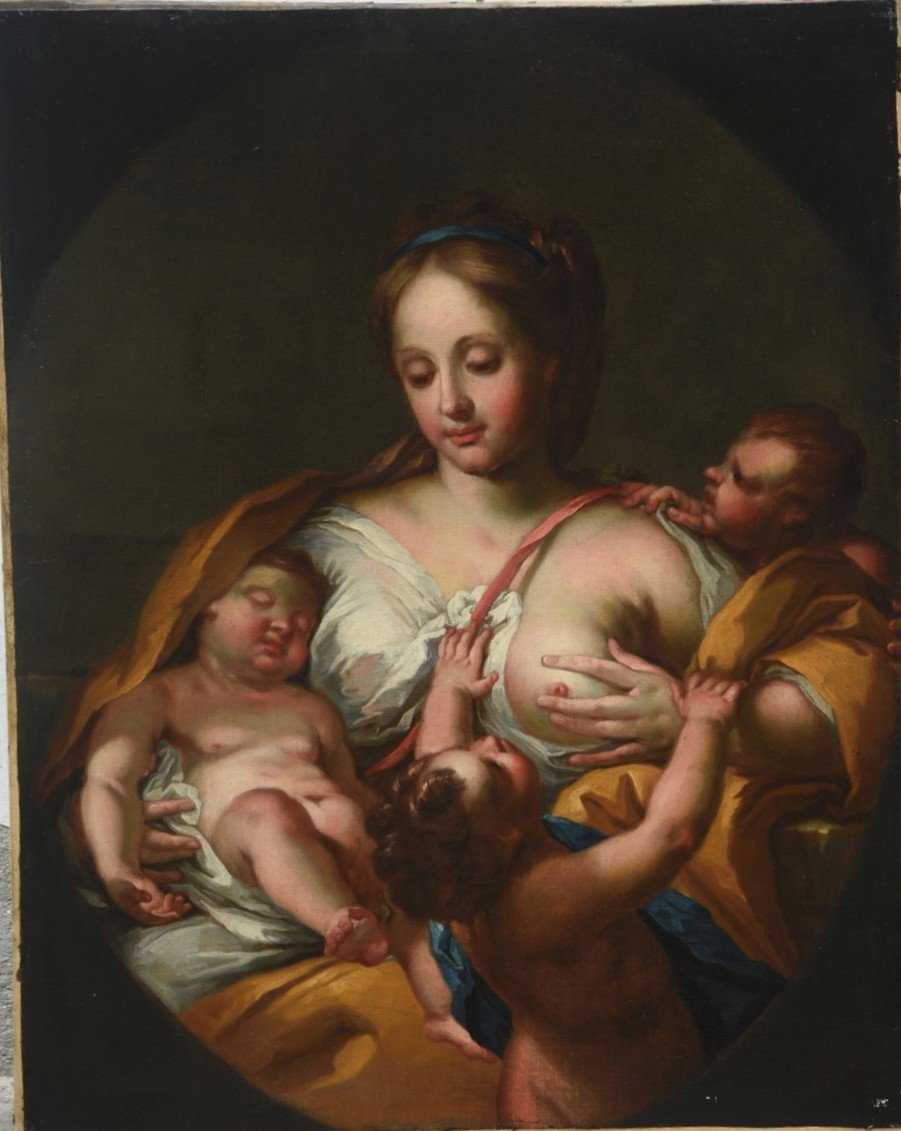 Tableau ancien du XVIIe siècle, école italienne-photo-3