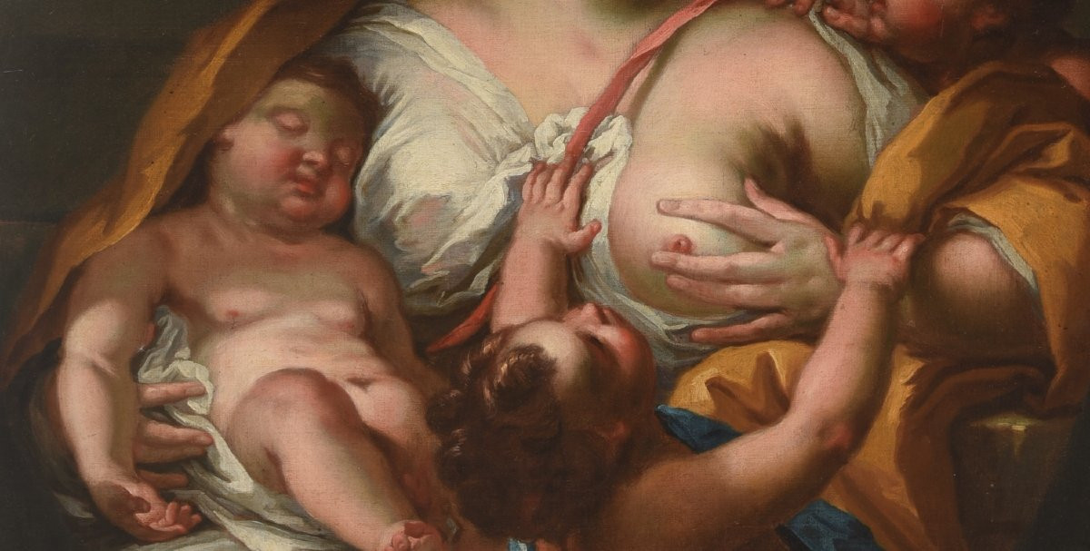 Tableau ancien du XVIIe siècle, école italienne-photo-3