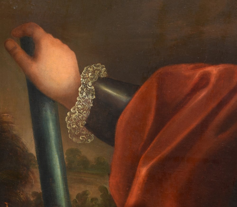 Antique Portrait Of The 18th Century French School-photo-3