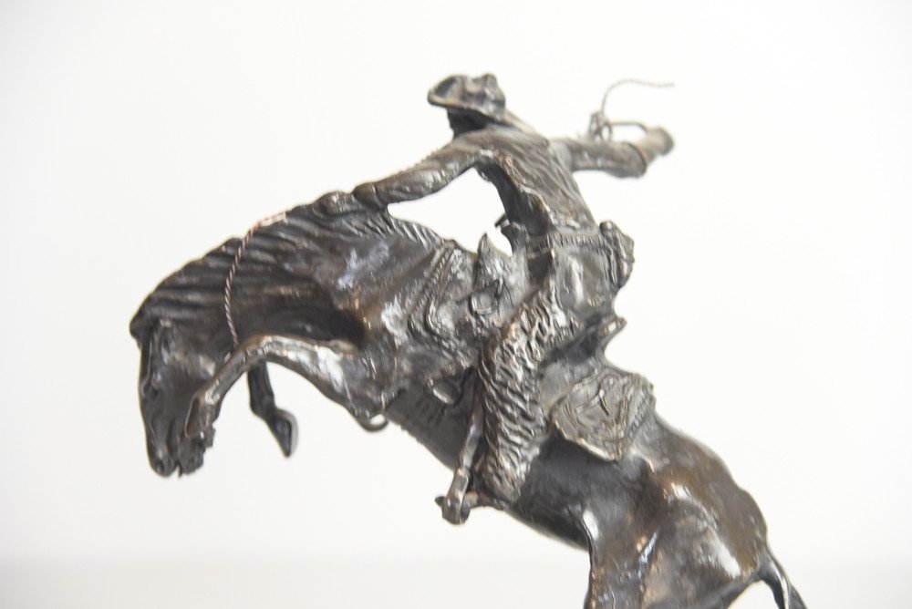 Bronze Statuette Signed Frederic Remington From 1900-photo-5