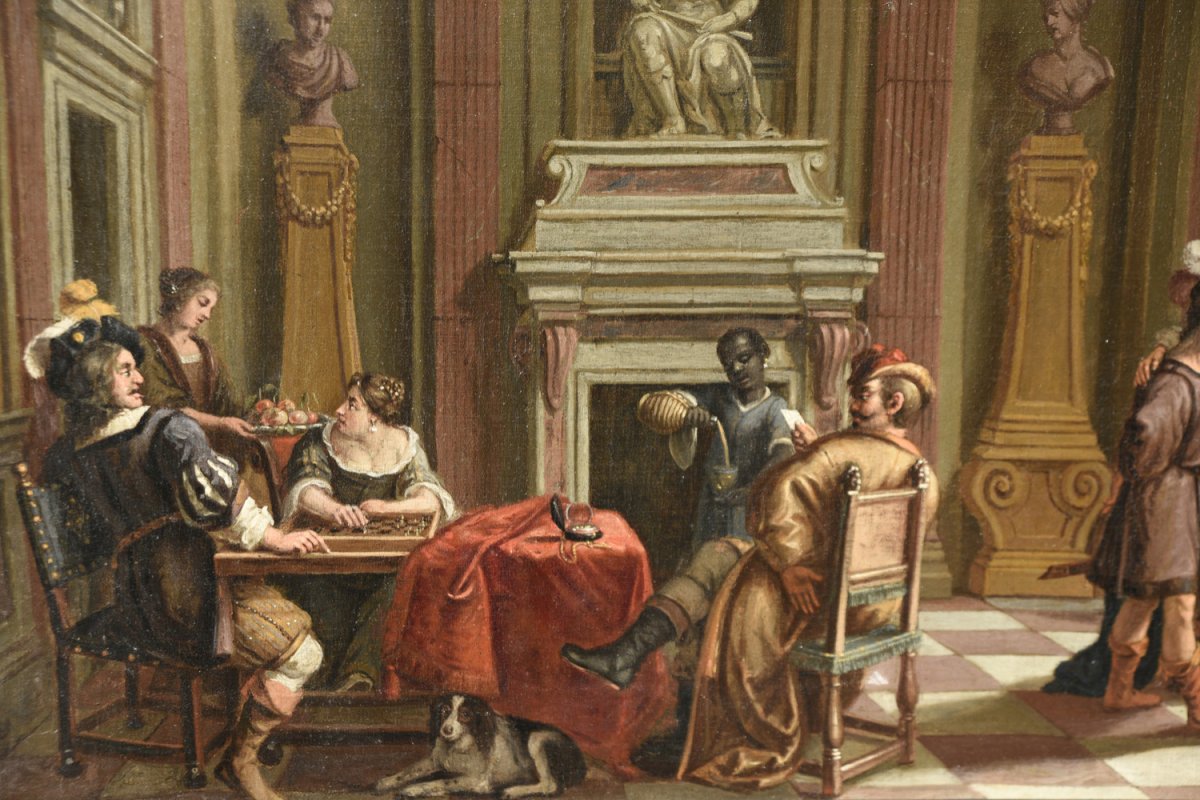Peinture Ancienne De l'école Hollandaise Du 17ème Siècle-photo-2