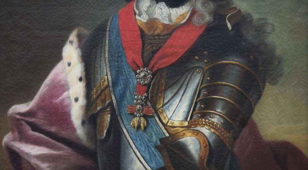 Portrait Ancien De l'école Allemande Du 18ème Siècle-photo-3