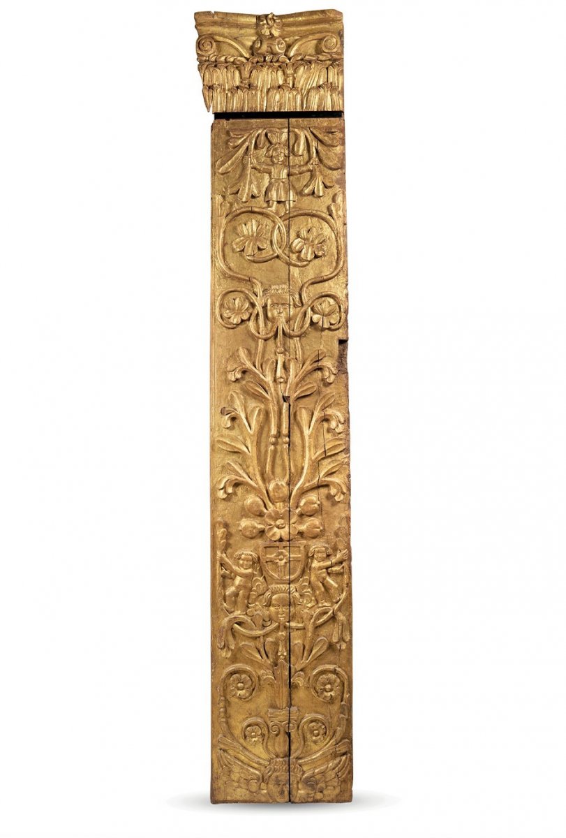 Former Pair Of Large Pilasters From The 1600s-photo-2