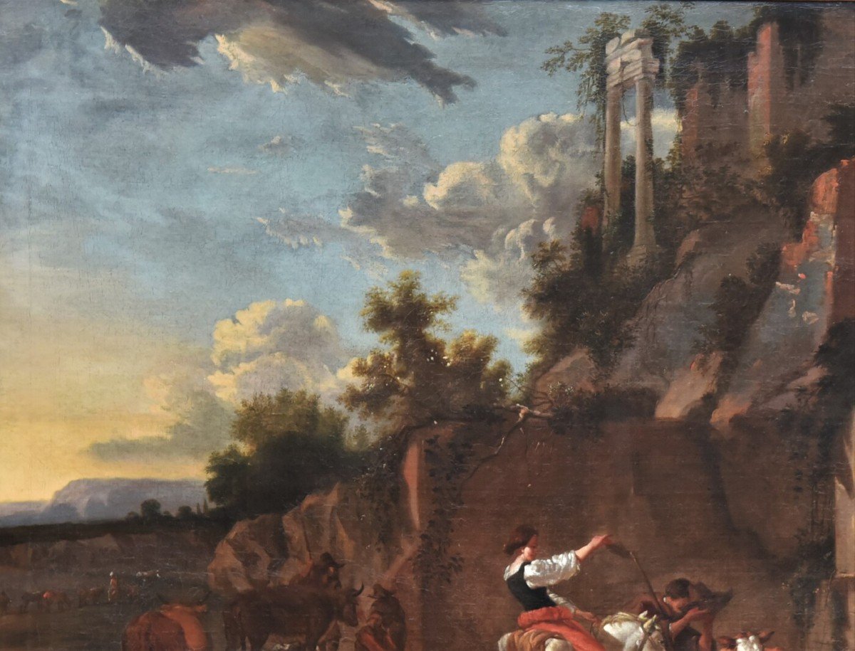 Peinture Ancienne Flamant Du XVII SiÈcle-photo-3