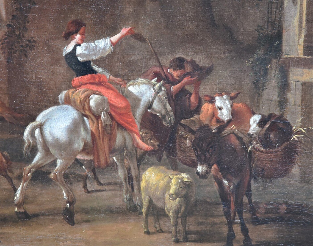 Peinture Ancienne Flamant Du XVII SiÈcle-photo-4