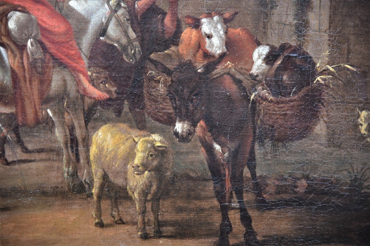 Peinture Ancienne Flamant Du XVII SiÈcle-photo-2