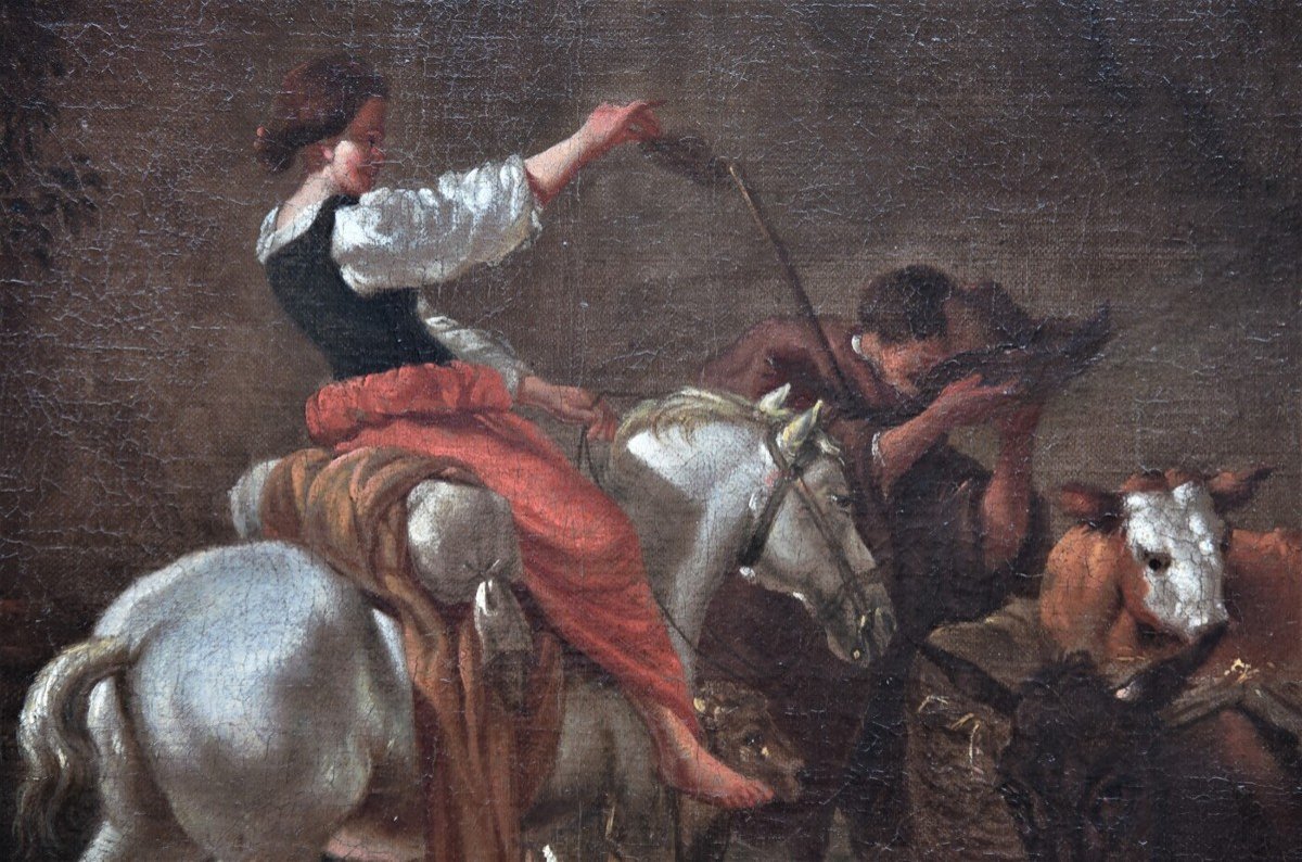 Peinture Ancienne Flamant Du XVII SiÈcle-photo-3