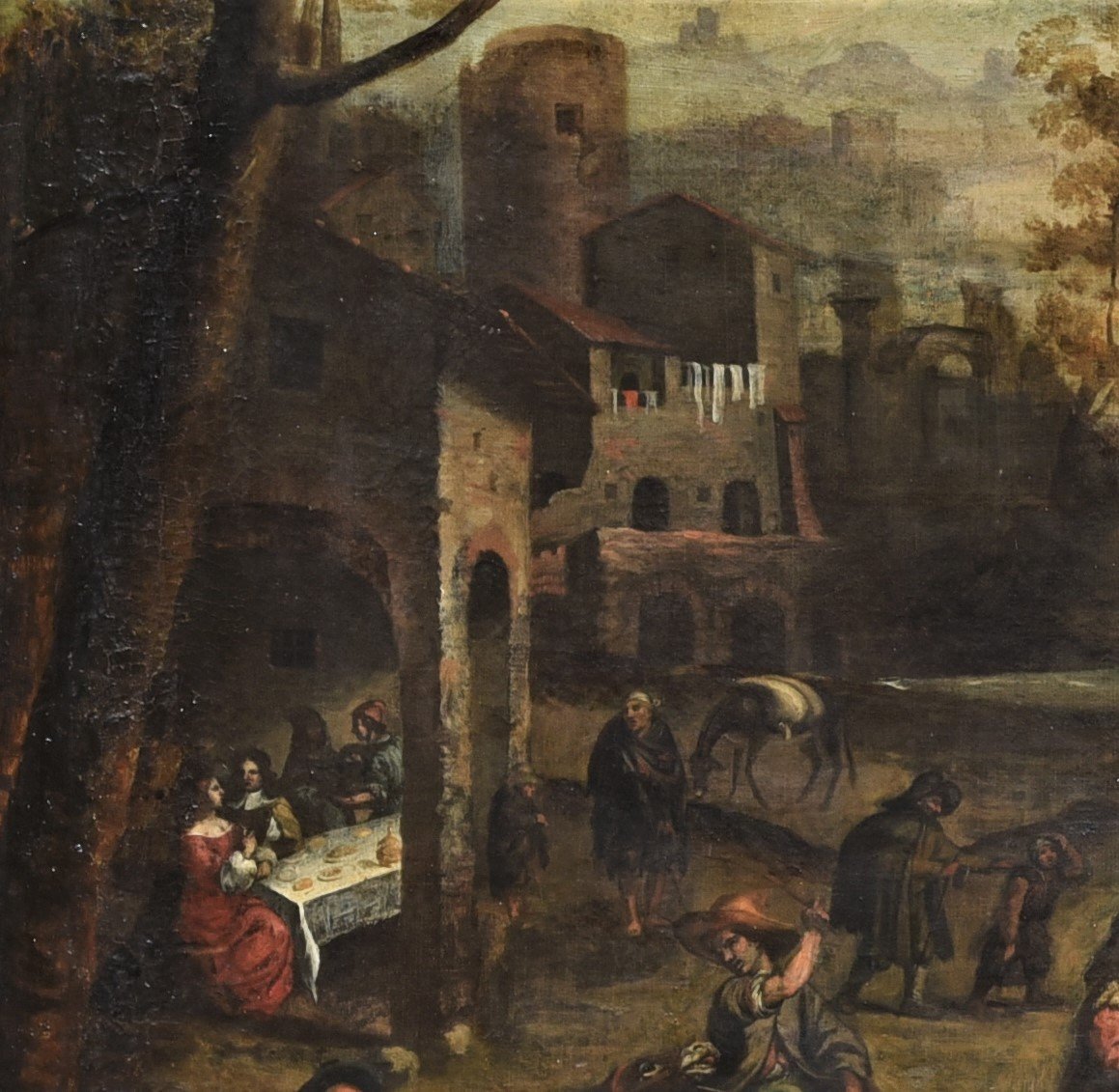 Old Painting From The Dutch School Of The Seventeenth Century-photo-2