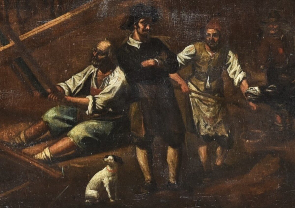 Old Painting From The Dutch School Of The Seventeenth Century-photo-3