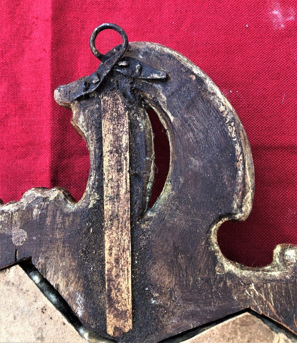 Antique Mirror In Carved And Gilded Wood From The 18th Century-photo-4