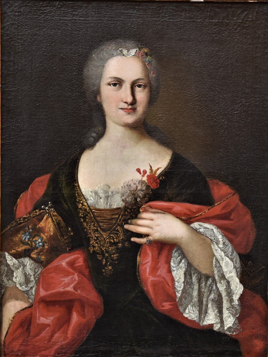 Old Portrait Of The French School From The Beginning Of The Eighteenth Century-photo-2