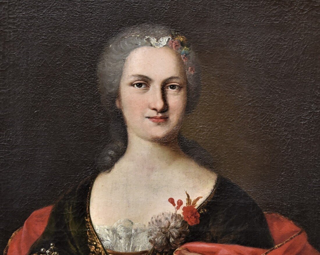 Old Portrait Of The French School From The Beginning Of The Eighteenth Century-photo-3