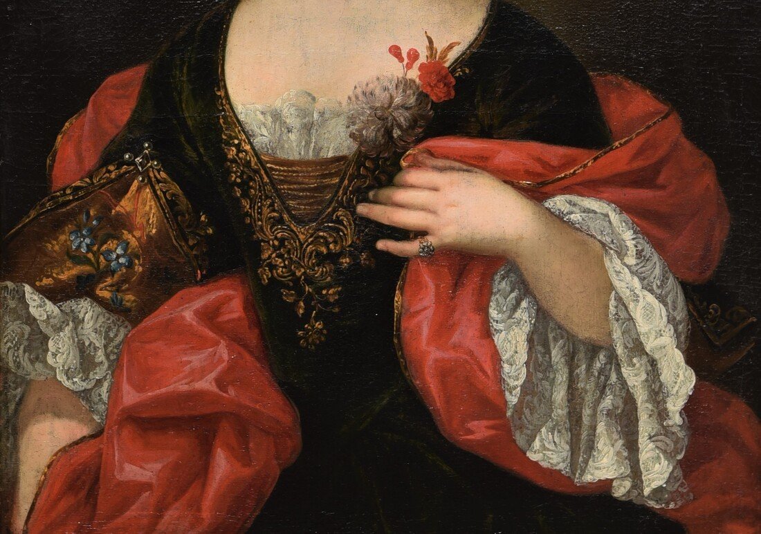 Old Portrait Of The French School From The Beginning Of The Eighteenth Century-photo-2