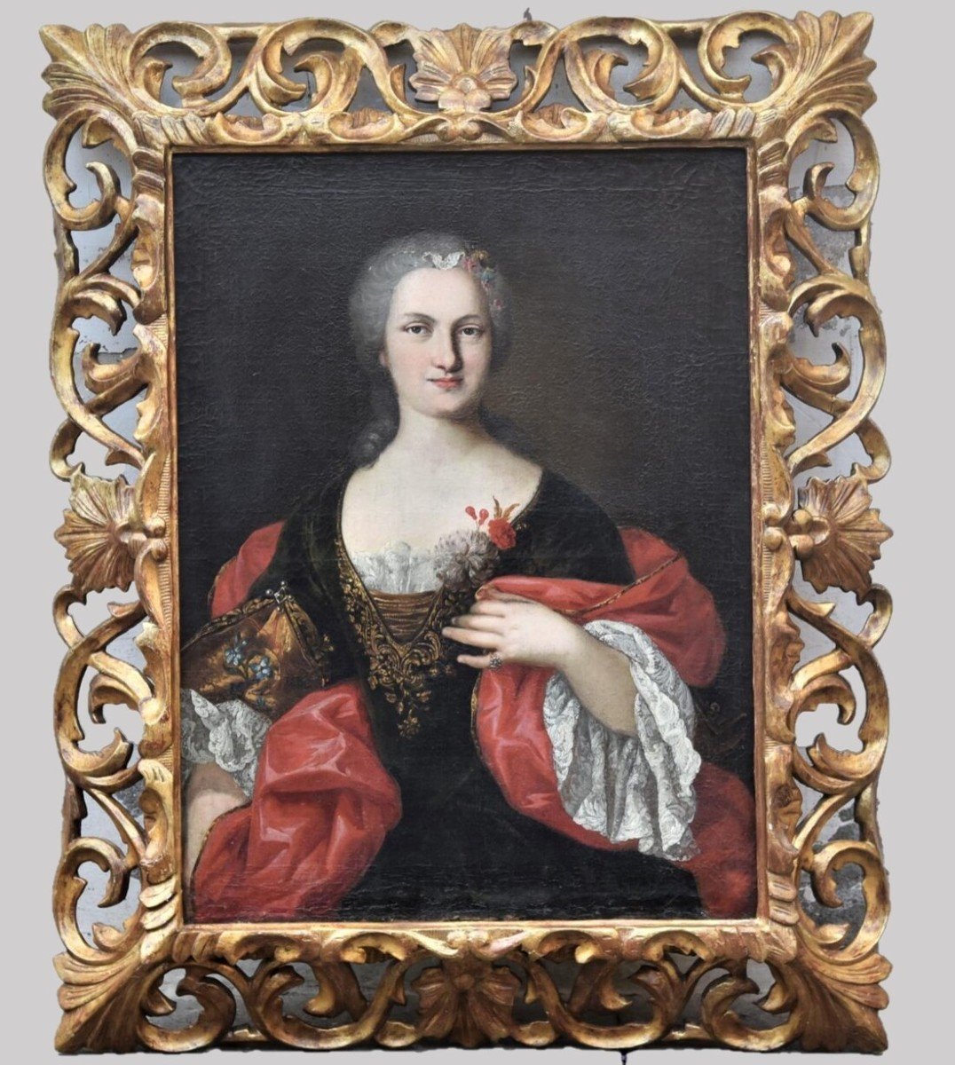 Old Portrait Of The French School From The Beginning Of The Eighteenth Century