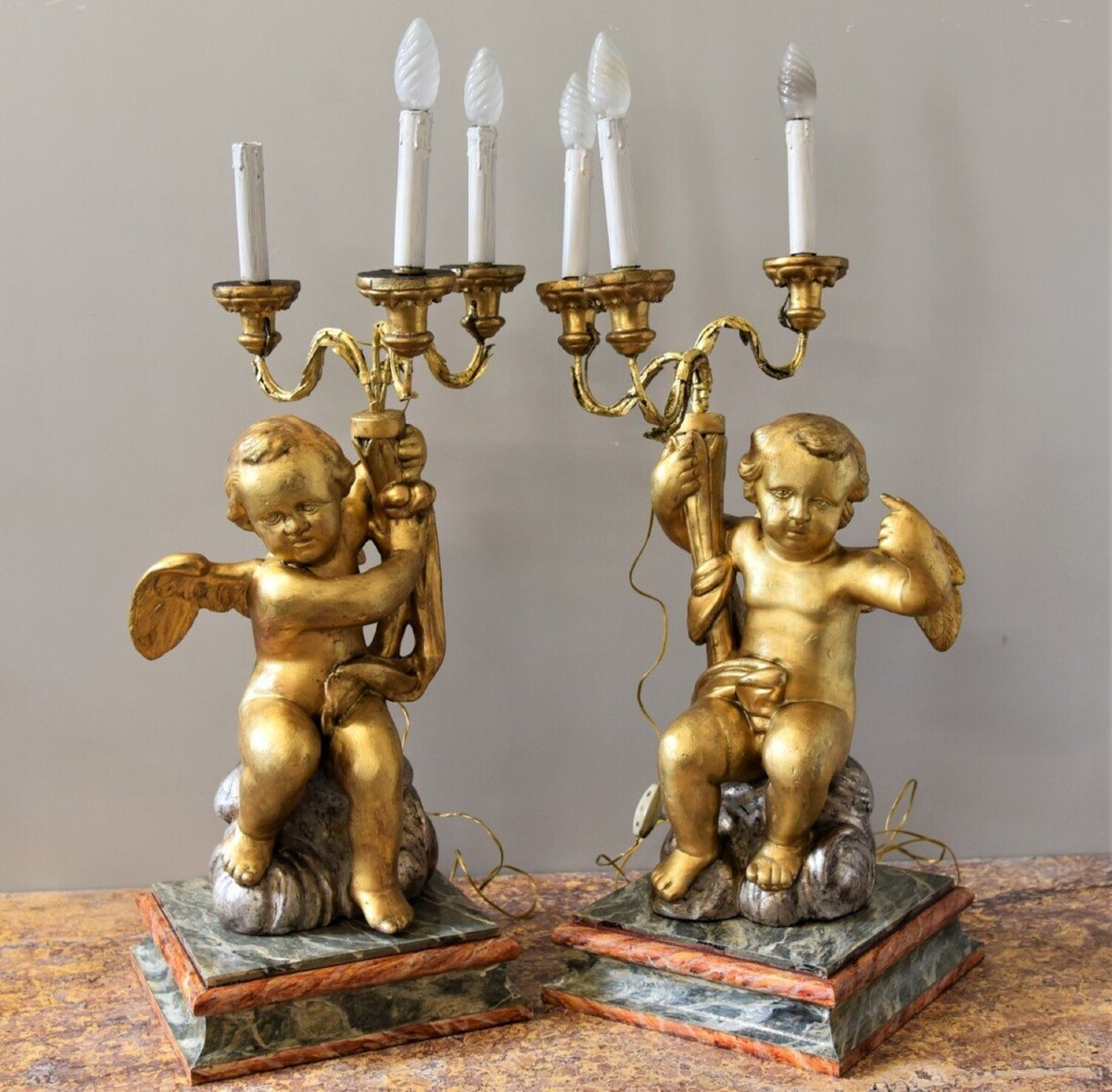 Old Pair Of Putti From 1700-photo-2