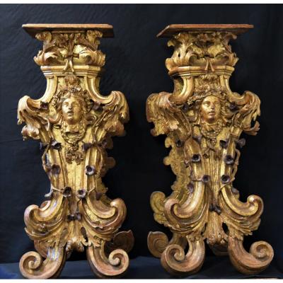 Old Pair Of 17th Century Gueridons