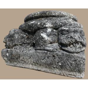 Paire De Base De Pilier Zoomorphe 
