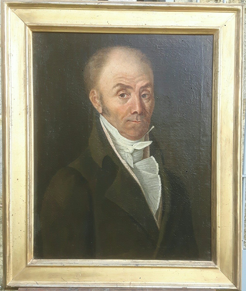 Portrait d'Homme Début XIX° Siècle, Huile Sur Toile