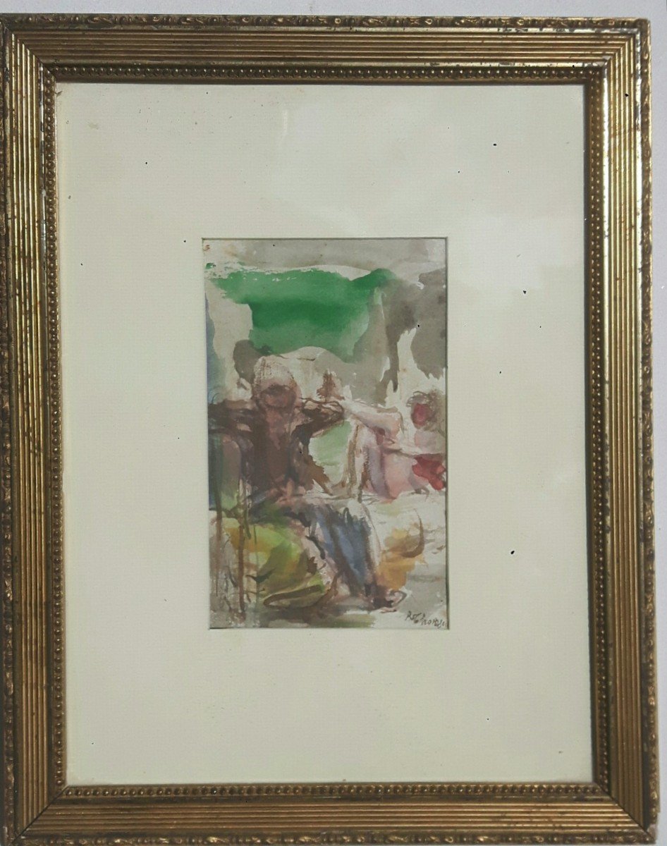 Watercolor René Thomsen - Brothel Scene