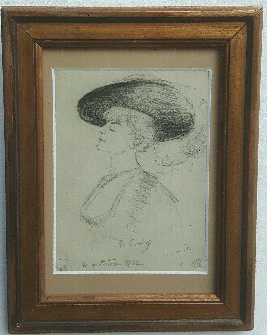 Drawing - Portrait Of An Elegant Woman Early 20th Century