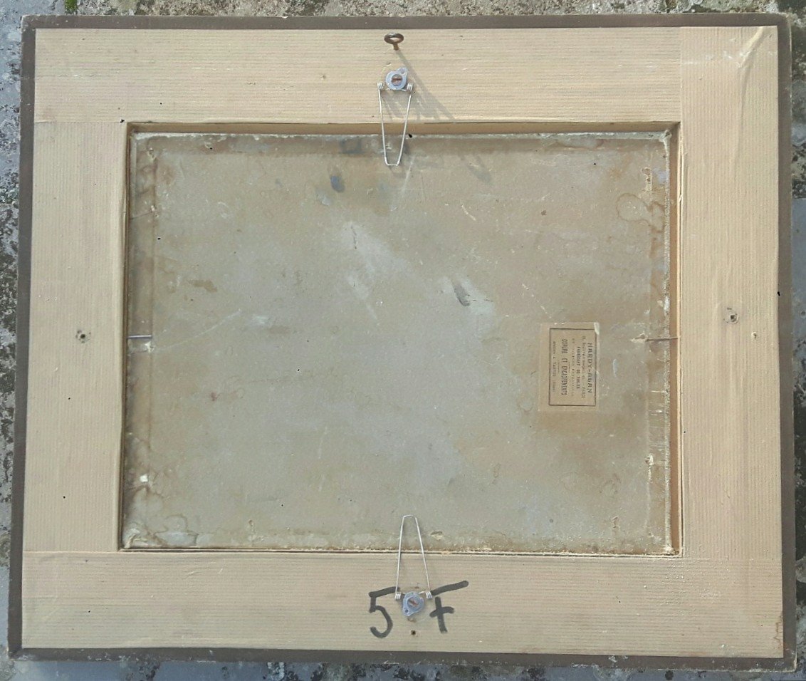 Tableau paysage XX° Siècle - Bord de lac-photo-4